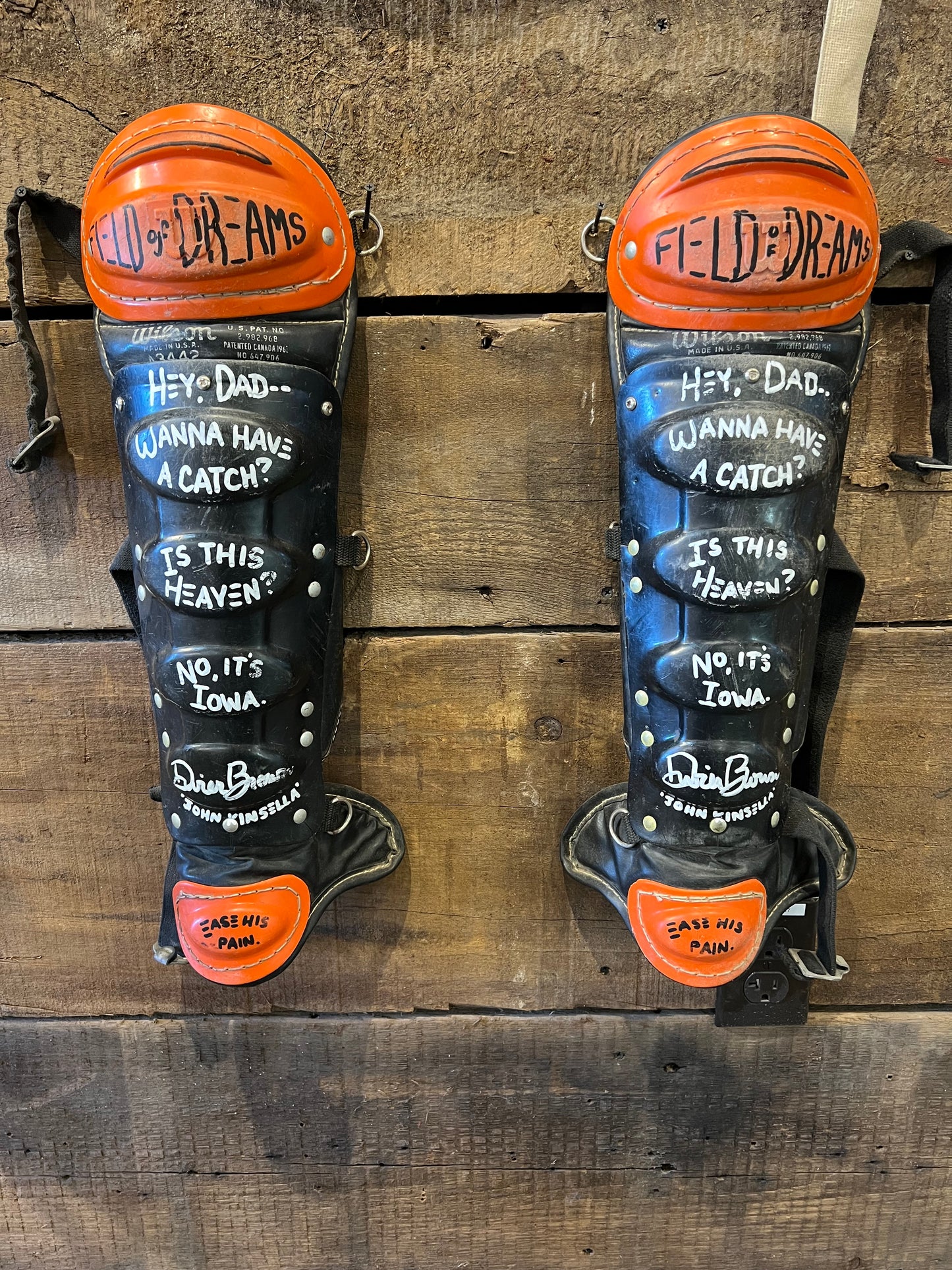 Dwier Brown Signed Catcher’s Shin Guards Pair