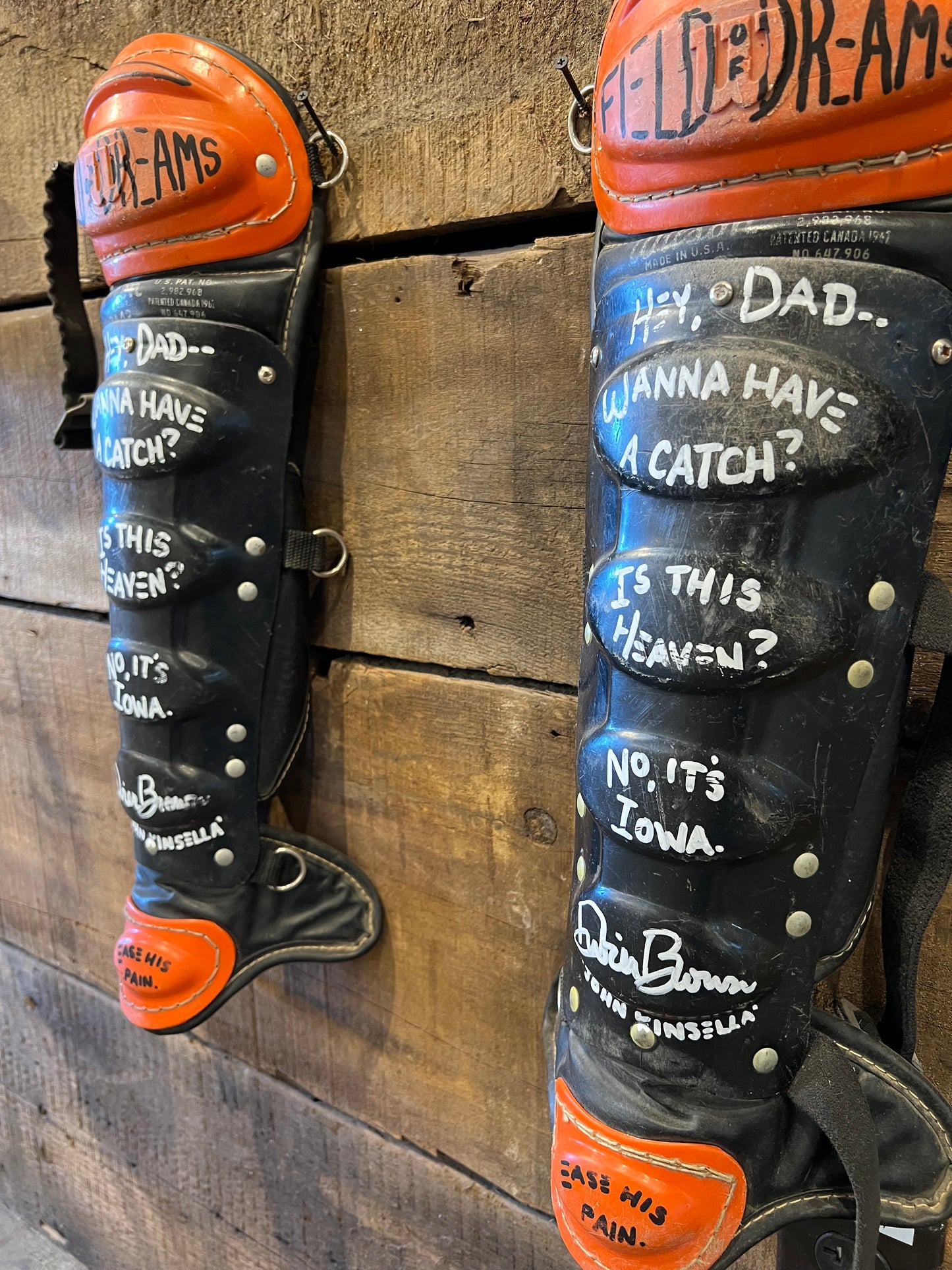 Dwier Brown Signed Catcher’s Shin Guards Pair