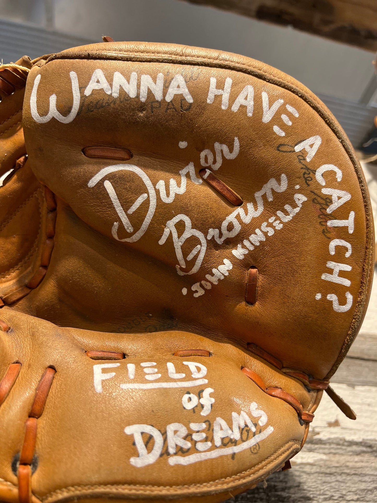 Dwier Brown Signed Catcher’s Mitt Vintage