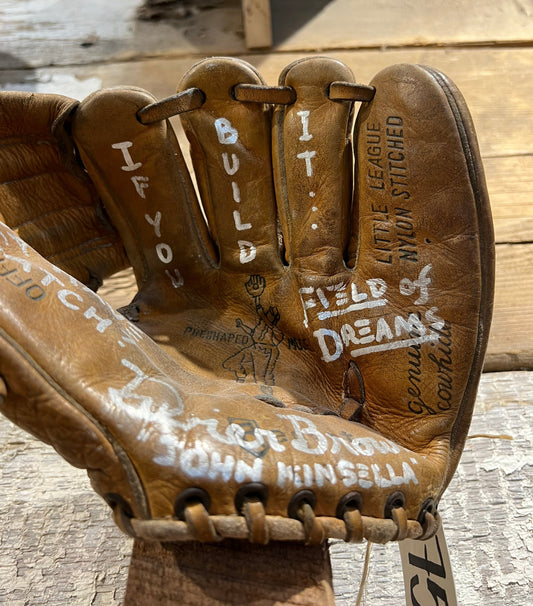 Dwier Brown Signed Baseball Glove Vintage